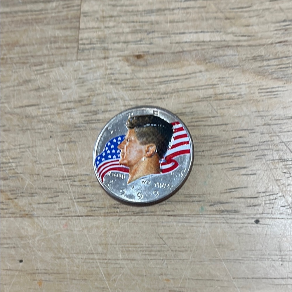 1999 JFK colorized USA half dollar coin
